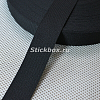 35мм, стропа текстильная (лента ременная), ИТГФ, цвет черный, в отрез