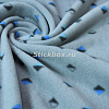 Ткань Флис, двусторонний, 240 г/м.кв., принт Ромбы на серо-голубом, на отрез