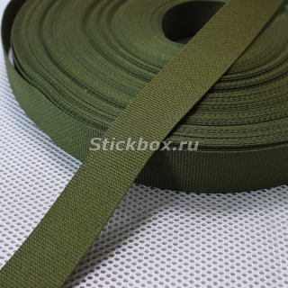 30мм, стропа текстильная (лента ременная), ИТГФ, цвет 150 хаки (светло-зеленый), в отрез