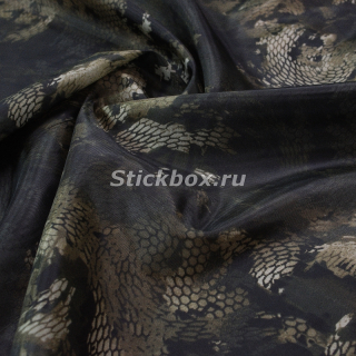 Ткань подкладочная Таффета 190T, принт КМФ С 113-1 Змея серая, на отрез