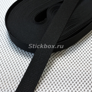 20мм, стропа текстильная (лента ременная), ИТГФ, цвет черный (рулон 50м)