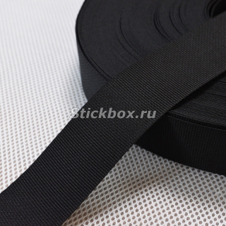 50мм, стропа текстильная (лента ременная), ИТГФ, цвет черный (рулон 50м)