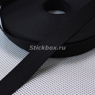 30мм, стропа текстильная (лента ременная), ИТГФ, цвет черный, в отрез