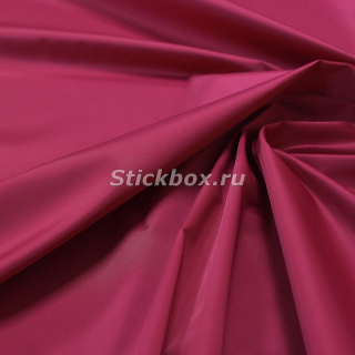 Ткань курточная Сатин Софт WR PU, цвет Малиновый, на отрез
