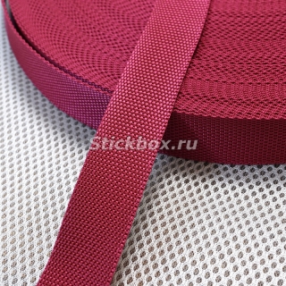 25мм, стропа текстильная (лента ременная), Орма, цвет малиново-бордовый, в отрез