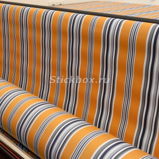 Акриловая ткань для тента, маркизы, Мельбурн (оранжевые/белые/серые полосы), на отрез