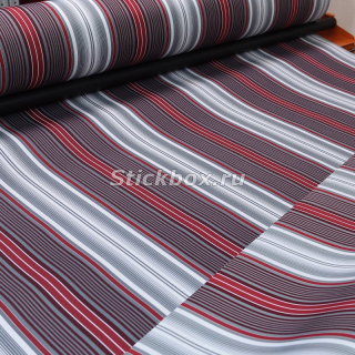 Акриловая ткань для тента, маркизы, Манчестер (серые/белые/красные полосы), на отрез