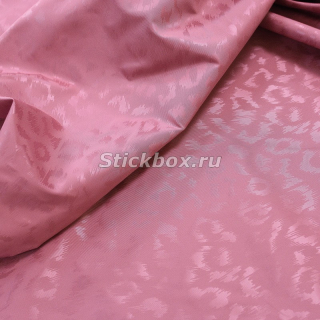 Ткань курточная Мелоди PU, принт Леопард розово-лиловый, на отрез
