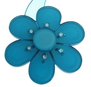 Прихват для штор, магнитный, на ленте, Цветок, цвет голубой, 498333