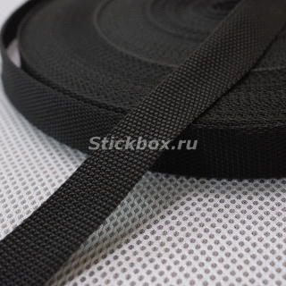 25мм, стропа текстильная (лента ременная), Орма, цвет черный, в отрез