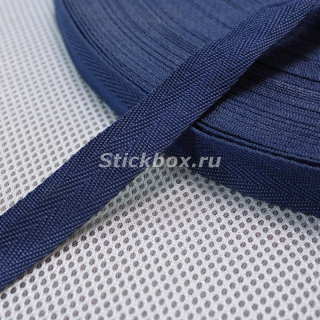 22мм лента текстильная окантовочная, Елочка двойное плетение, цвет Темно-синий, в отрез