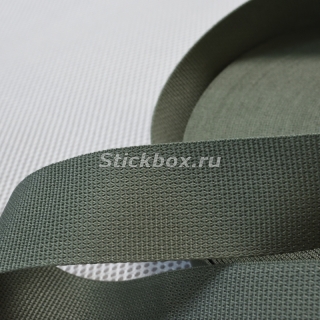 40мм, стропа текстильная (лента ременная), ИТГФ, цвет 130 серо-зеленый (рулон 50м)