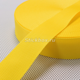 50мм, стропа текстильная (лента ременная), Орма, цвет желтый, в отрез