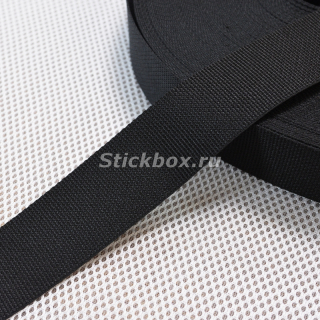 40мм, стропа текстильная (лента ременная), ИТГФ, цвет черный (рулон 50м)