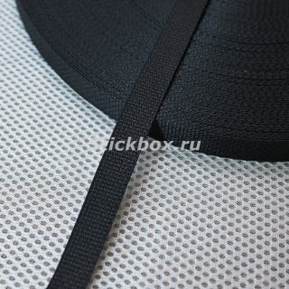15мм, стропа текстильная (лента ременная), ИТГФ, цвет черный, в отрез