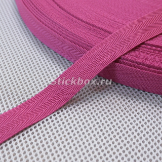 22мм лента текстильная окантовочная, Елочка двойное плетение, цвет Розовый 146, в отрез